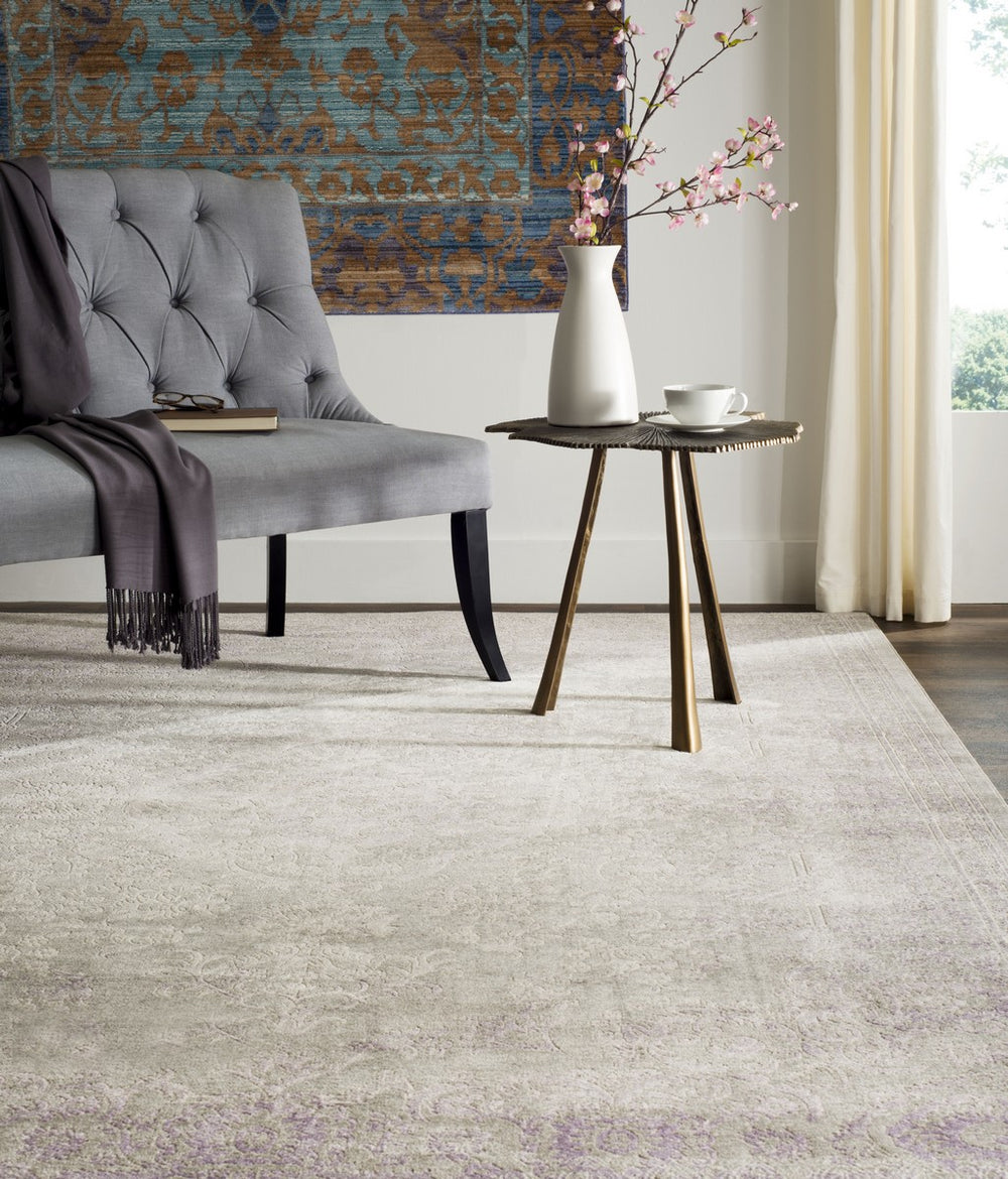 Passion 402  Power Loomed 70% Polypropylene 30%Polyester Rug Grey / Lavender