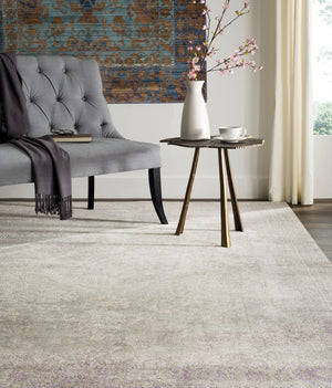 Passion 402  Power Loomed 70% Polypropylene 30%Polyester Rug Grey / Lavender