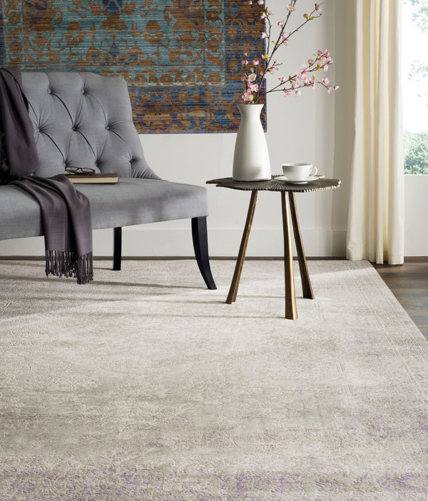 Passion 402  Power Loomed 70% Polypropylene 30%Polyester Rug Grey / Lavender