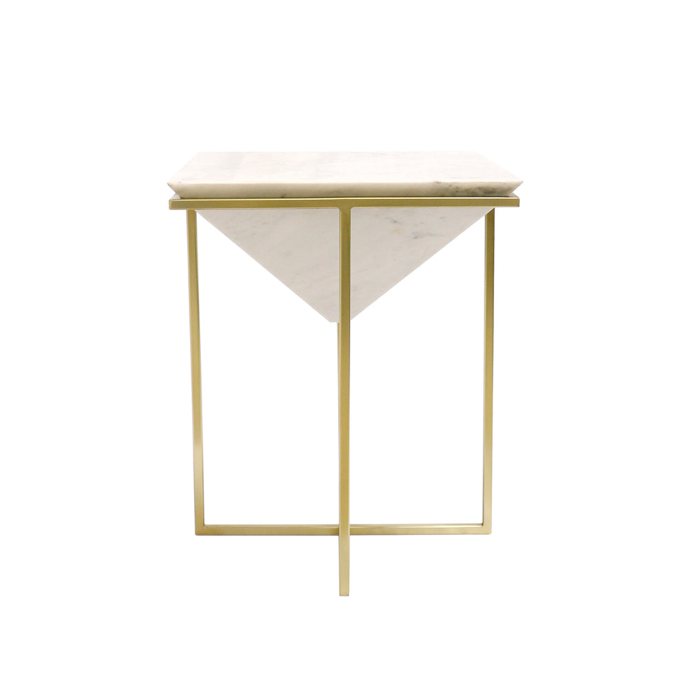 Pasargad Perama Marble & Stainless Steel Side Table PASF-147-PASARGAD