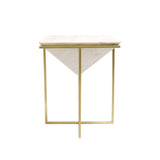 Pasargad Perama Marble & Stainless Steel Side Table PASF-147-PASARGAD