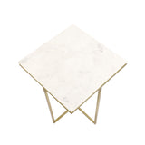 Pasargad Perama Marble & Stainless Steel Side Table PASF-147-PASARGAD