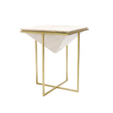 Pasargad Perama Marble & Stainless Steel Side Table PASF-147-PASARGAD