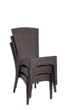 Safavieh - Set of 2 - New Castle Side Chair Black Brown PE Rattan Aluminum PAT1016A-SET2 683726750833