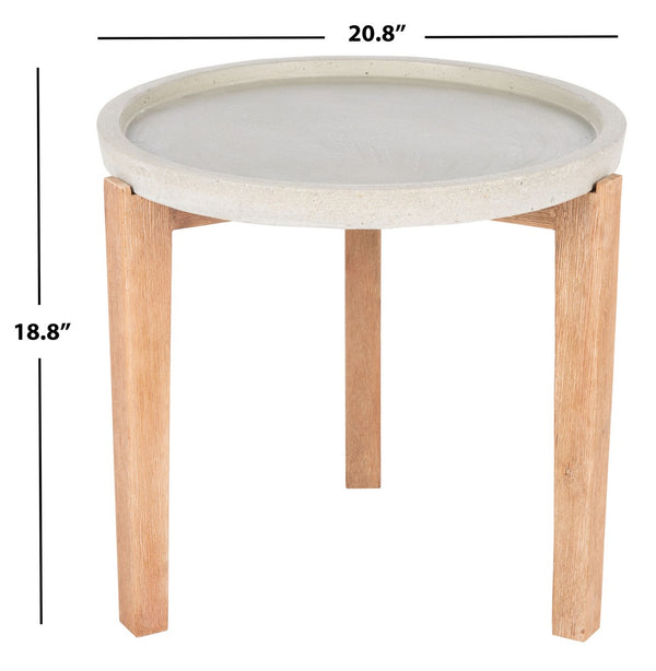 Safavieh Serka Side Table Natural/Light Grey PAT1510B