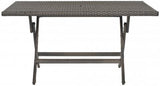 Safavieh Dilettie Table Rectangle Folding Brown Black Silver PE Rattan Galvanized Steel PAT2003A 683726756163