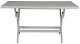 Safavieh Dilettie Table Rectangle Folding Grey Black Silver Rattan PE Rattan Galvanized Steel PAT2003B 683726800453