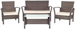 Safavieh Avaron 4 Pc Outdoor Set Brown/ Beige Brown PAT2006A