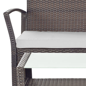 Safavieh Avaron 4 Pc Outdoor Set Brown/Grey Brown PAT2006B