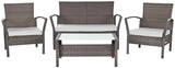 Safavieh Avaron 4 Pc Outdoor Set Brown/Grey Brown PAT2006B