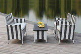 Safavieh Figueroa Outdoor Set 4 Piece Black White Rattan PE Rattan Polyester Foam PAT2508D 889048048300