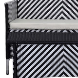 Safavieh Figueroa Outdoor Set 4 Piece Black White Rattan PE Rattan Polyester Foam PAT2508G 889048072640