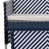 Safavieh Figueroa Outdoor Set 4 Piece Navy White Rattan PE Rattan Polyester Foam PAT2508J 889048072671