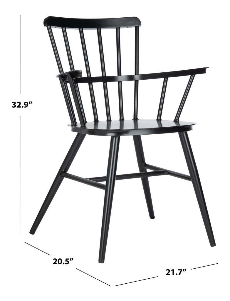 Safavieh Clifton Arm Chair in Black PAT3001B-SET2 889048737143