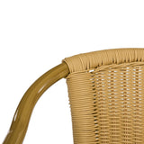 Safavieh - Set of 2 - Dagny Arm Chair Stacking Natural Light Brown Rattan PE Wicker Aluminum PAT4000B-SET2 889048323162