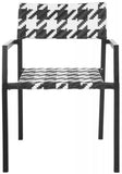 Halden Arm Chair White Black Rattan PE Wicker Aluminium - Set of 2
