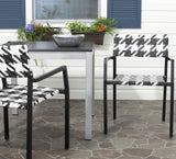Safavieh - Set of 2 - Halden Arm Chair White Black Rattan PE Wicker Aluminium PAT4001A-SET2 683726991342