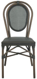 Ebsen Side Chair Black Dark Brown Rattan PE Wicker Terylene Aluminium - Set of 2