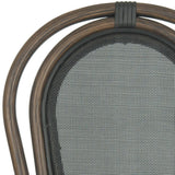Safavieh - Set of 2 - Ebsen Side Chair Black Dark Brown Rattan PE Wicker Terylene Aluminium PAT4002A-SET2 683726991656