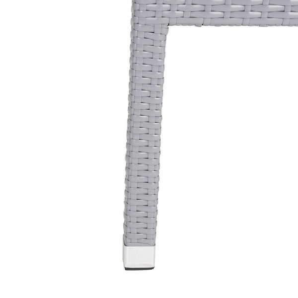 Safavieh - Set of 2 - Kelda Arm Chair Stacking Grey Silver Rattan PE Wicker Aluminum PAT4004C-SET2 889048323209