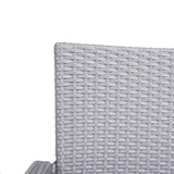 Safavieh - Set of 2 - Kelda Arm Chair Stacking Grey Silver Rattan PE Wicker Aluminum PAT4004C-SET2 889048323209