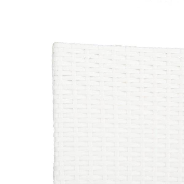 Safavieh - Set of 2 - Kelda Arm Chair Stacking White Silver Rattan PE Wicker Aluminum PAT4004D-SET2 889048323223