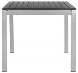 Onika Dining Table Square Black Grey Silver Oak Wood Aluminium