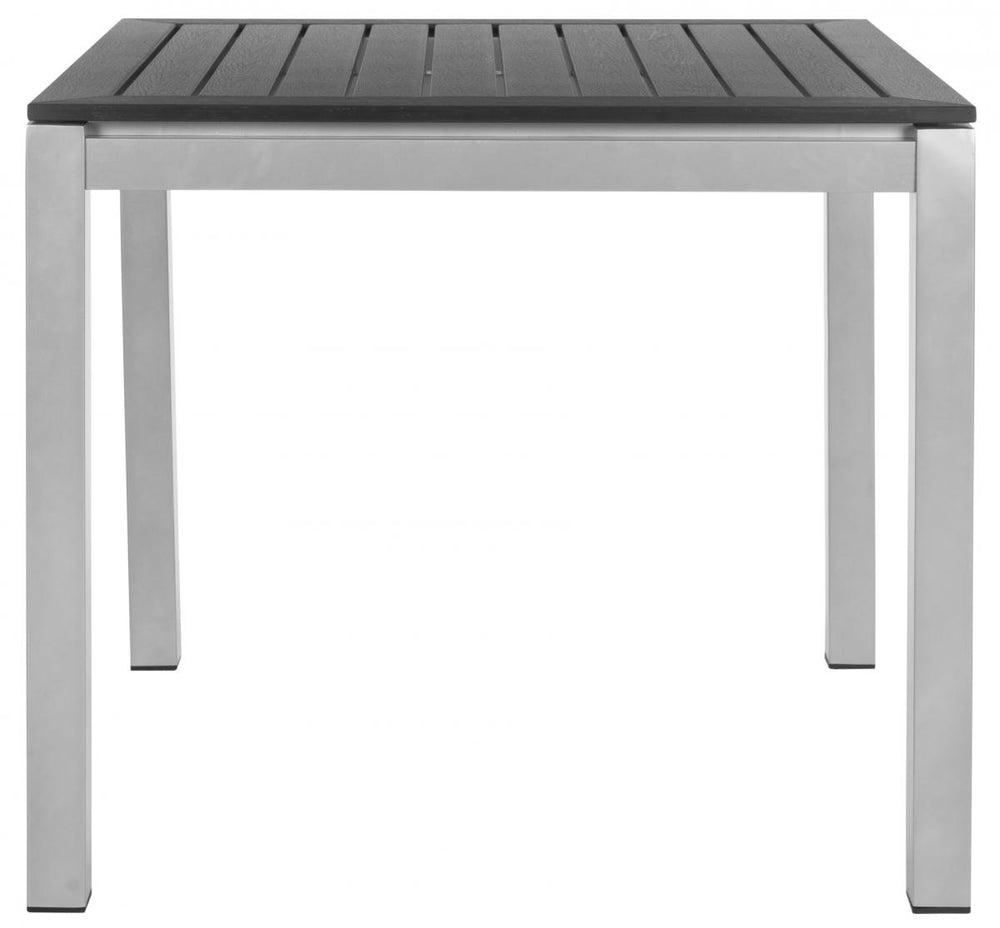 Safavieh Onika Dining Table Square Black Grey Silver Oak Wood Aluminium PAT4007A 683726989516
