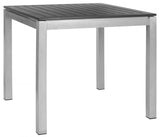 Safavieh Onika Dining Table Square Black Grey Silver Oak Wood Aluminium PAT4007A 683726989516