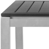 Safavieh Onika Dining Table Square Black Grey Silver Oak Wood Aluminium PAT4007A 683726989516