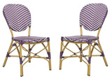 Safavieh Lisbeth French Bistro  Side Chair -Set Of 2 Bamboo/White Rattan PAT4010C-SET2