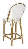 Safavieh Gresley Indoor Outdoor  French Bistro Counter Stool White Rattan PAT4019C