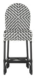 Shea Counter Stool Indoor Outdoor Black White Rattan PE Wicker Aluminum