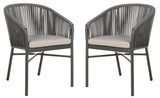 Safavieh - Set of 2 - Matteo Rope Chair Grey PAT4022A-SET2 889048567825