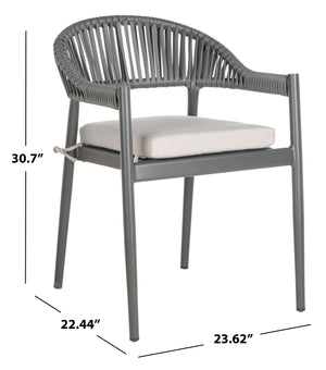 Safavieh - Set of 2 - Greer Rope Chair Grey PAT4023A-SET2 889048567832