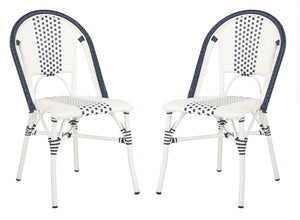 Safavieh - Set of 2 - Zoya Chair Navy White PAT4037A-SET2 889048568303