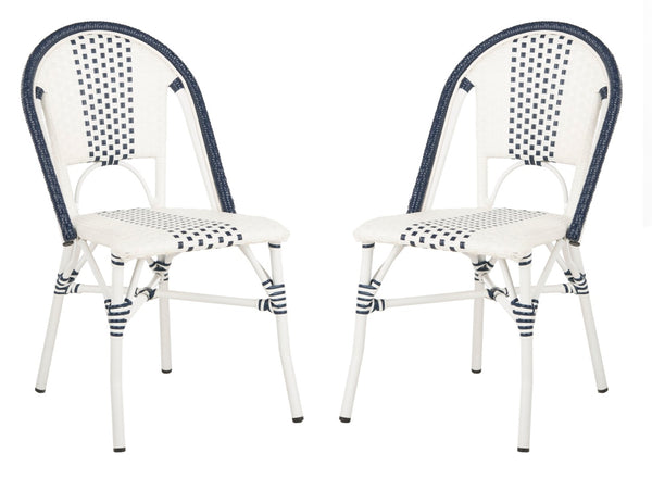 Safavieh - Set of 2 - Zoya Chair Navy White PAT4037A-SET2 889048568303
