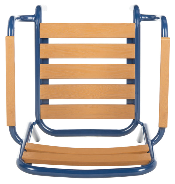 Safavieh - Set of 2 - Rayton Chair Brown Navy PAT4039A-SET2 889048568389