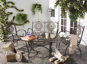 Safavieh Sophie Patio Set 4 Piece Rustic Brown Metal Iron PAT5001B 889048011519
