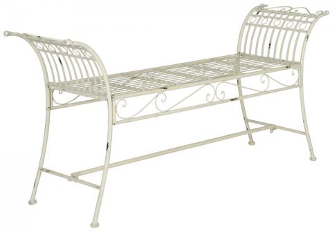 Safavieh Hadley Bench Antique White Metal Iron PAT5002A 889048011526