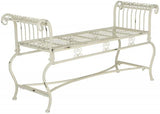 Safavieh Brielle Bench Antique White Metal Iron PAT5004A 889048011564