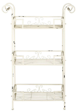 Safavieh Noreen Shelf 3 Tier Antique White Metal Iron PAT5006A 889048011663