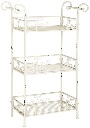Safavieh Noreen Shelf 3 Tier Antique White Metal Iron PAT5006A 889048011663