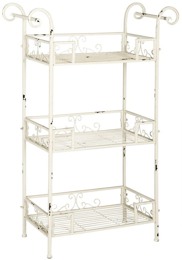 Safavieh Noreen Shelf 3 Tier Antique White Metal Iron PAT5006A 889048011663