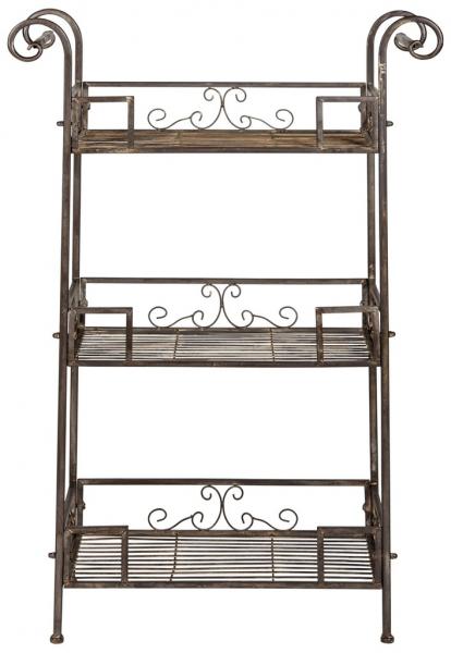 Safavieh Noreen Shelf 3 Tier Rustic Brown Metal Iron PAT5006B 889048011670