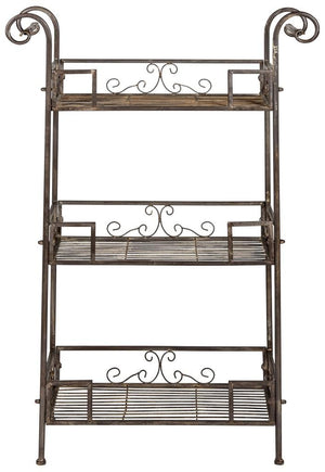 Safavieh Noreen Shelf 3 Tier Rustic Brown Metal Iron PAT5006B 889048011670