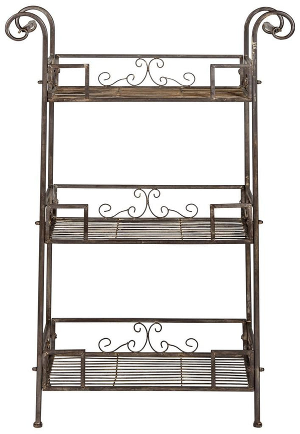 Safavieh Noreen Shelf 3 Tier Rustic Brown Metal Iron PAT5006B 889048011670