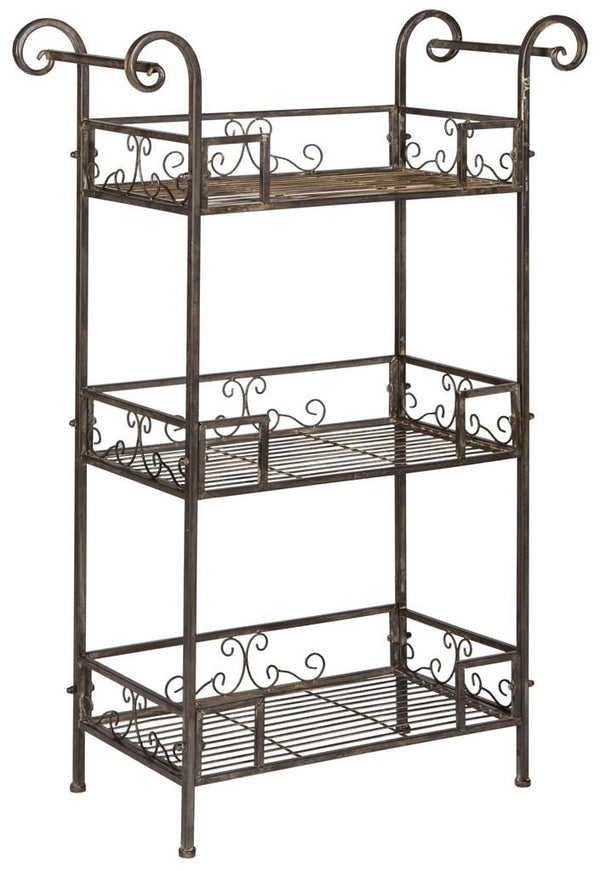 Safavieh Noreen Shelf 3 Tier Rustic Brown Metal Iron PAT5006B 889048011670