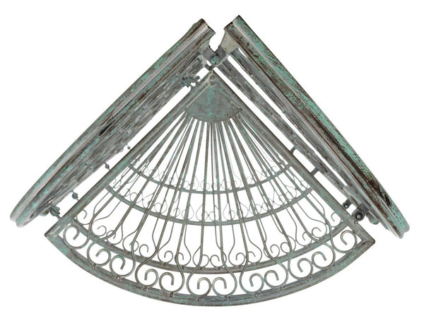 Safavieh Abarrane Wrought Iron 4 Tier Outdoor Corner Shelf Antique Green Metal PAT5013D
