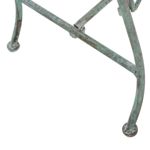 Safavieh Adina Wrought Iron 51.25 Inch W Outdoor Garden Bench Antique Green Metal PAT5016D